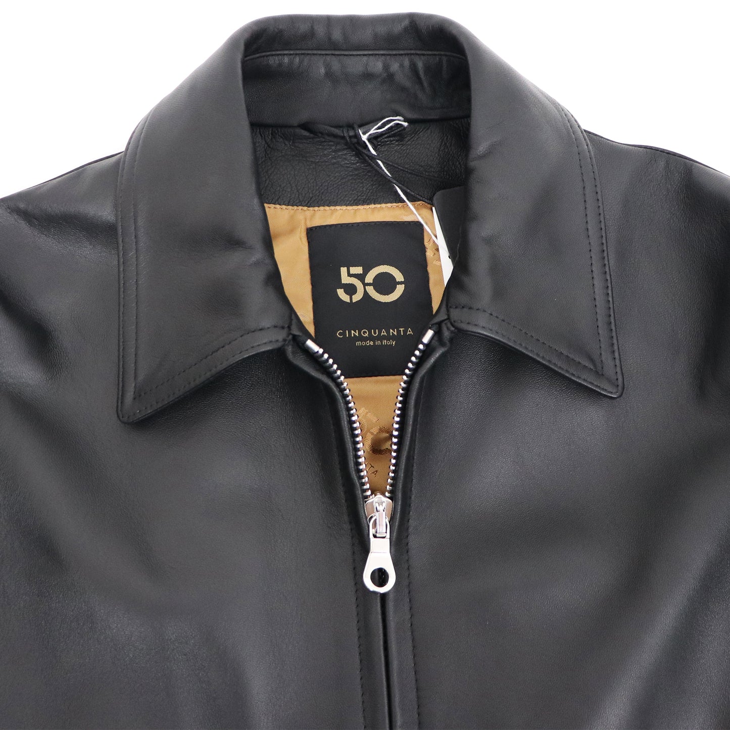 CINQUANTA（チンクワンタ）G8 Type FLIGHTBLOUSON レザージャケット シルバージップ【ブラック】国内正規品