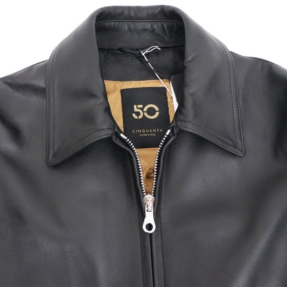 CINQUANTA（チンクワンタ）G8 Type FLIGHTBLOUSON レザージャケット シルバージップ【ブラック】国内正規品