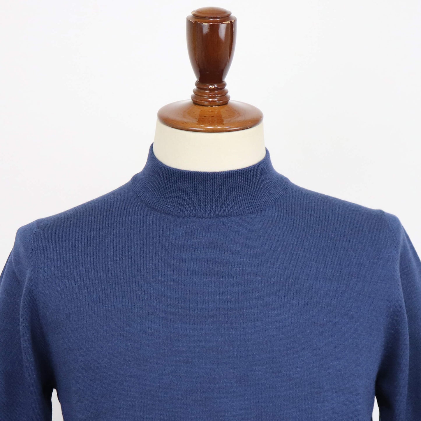 GRAN SASSO（グランサッソ）12ゲージ ウールモックネックニット ロングスリーブ 長袖【ブルー】国内正規品