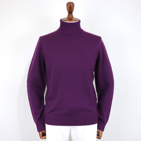 Drumohr（ドルモア）メリノウール 8G タートルネックニット【パープル】国内正規品