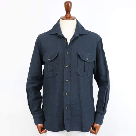 CORDINGS（コーディングス）アイリッシュリネンオーバーシャツ【ネイビー】国内正規品