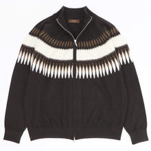 画像をギャラリービューアに読み込む, Vandori（ヴァンドリ）求心柄 ジップブルゾン ウールカシミヤ【ブラウン】国内正規品
