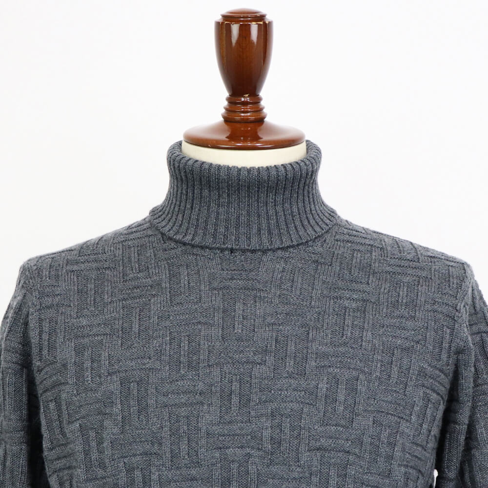 Drumohr（ドルモア）ニット タートルネック メリノウール 長袖 柄物