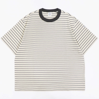 ORCIVAL（オーシバル）コットン ストレッチ クルーネック 半袖Tシャツ【アイボリー×グレー×ベージュ】国内正規品