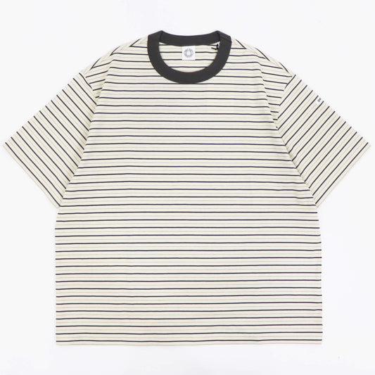 ORCIVAL（オーシバル）コットン ストレッチ クルーネック 半袖Tシャツ【アイボリー×グレー×ベージュ】国内正規品