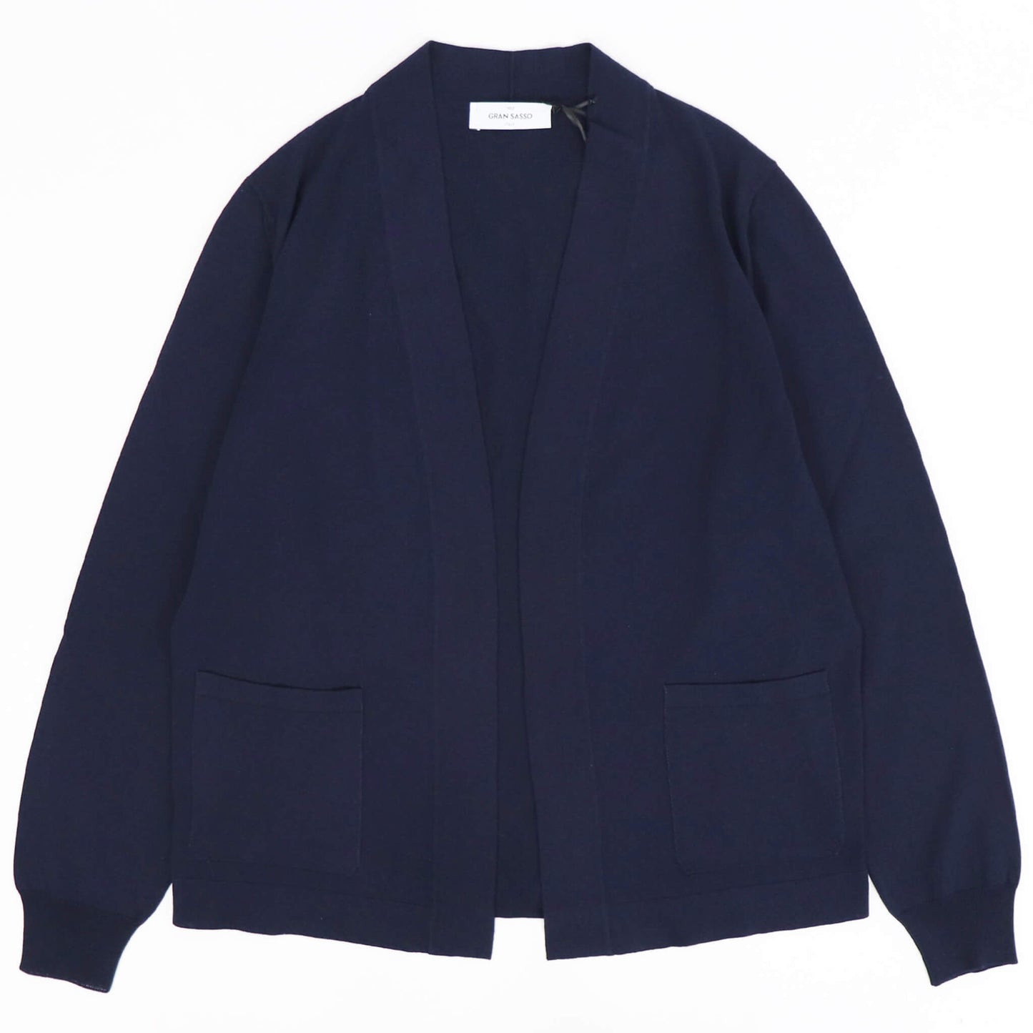 GRAN SASSO（グランサッソ）ボタンレスカーディガン コットン【ネイビー】国内正規品