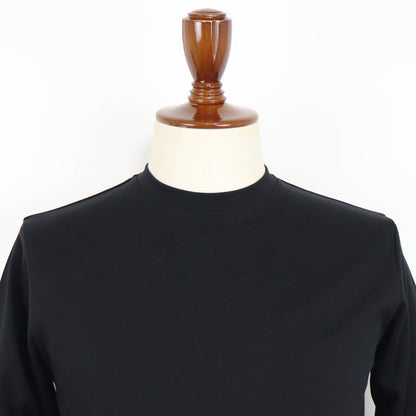 RIVORA（リヴォラ）スビンコットン クルーネック ロングスリーブTシャツ【ブラック】国内正規品