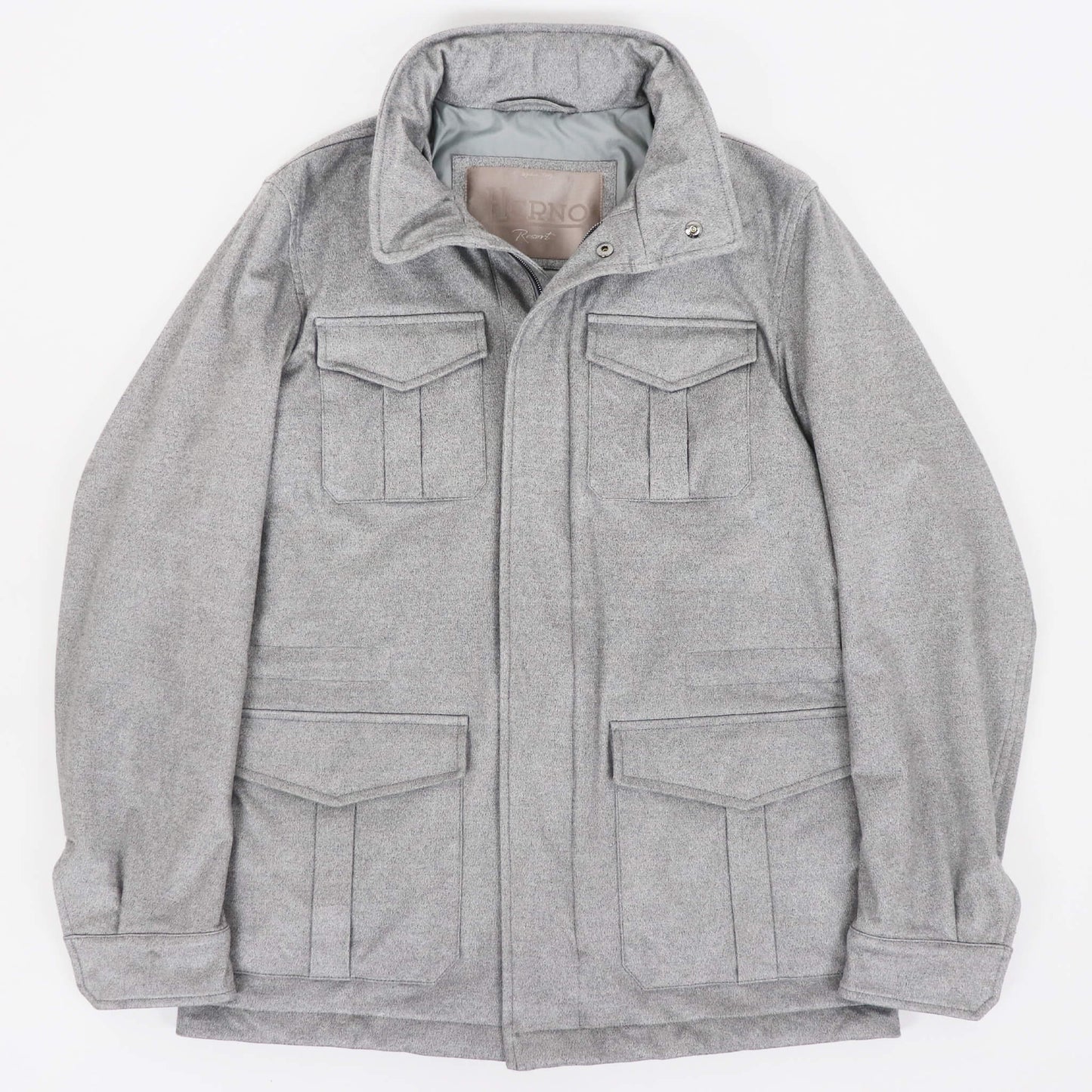 HERNO（ヘルノ）M65 ストレッチスエード ブルゾン【メランジグレー】国内正規品