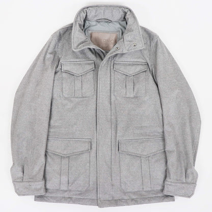 HERNO（ヘルノ）M65 ストレッチスエード ブルゾン【メランジグレー】国内正規品