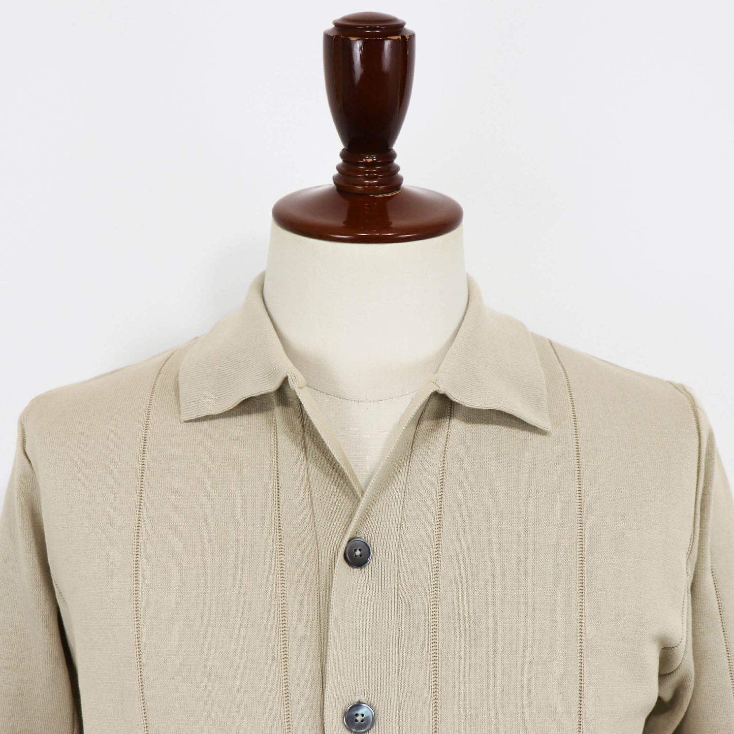 Blu Bre（ブルブレ）針抜き シャツカーディガンニット【SHADE BEIGE】国内正規品
