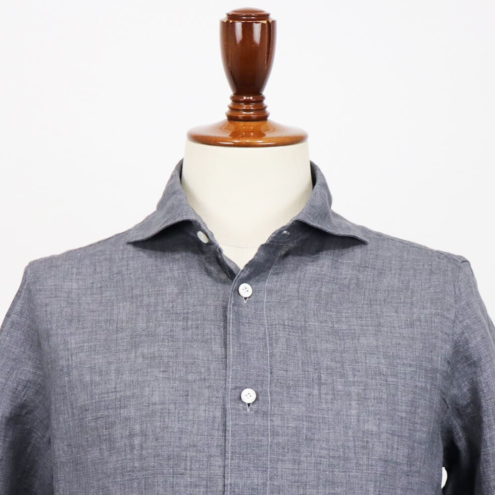 Finamore（フィナモレ）SIMONE / BALI リネン シャツ【ダークグレー】国内正規品