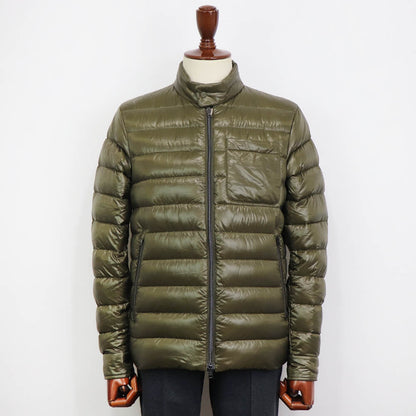 HERNO（ヘルノ）Resort ライダース ナイロン ウルトラライト ダウンブルゾン【カーキ】国内正規品