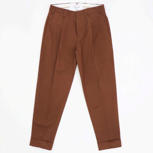 BORELIO（ボレリオ）ワンプリーツ テーパード コットンパンツ【ブリック】国内正規品