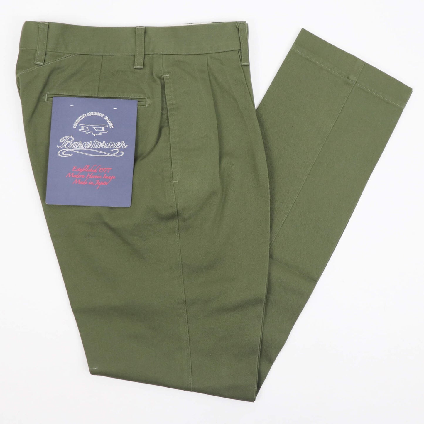 BARNSTORMER（バーンストーマー）2P DRESS CHINOS ツープリーツ ドレスチノパン 1002P【オリーブ】国内正規品