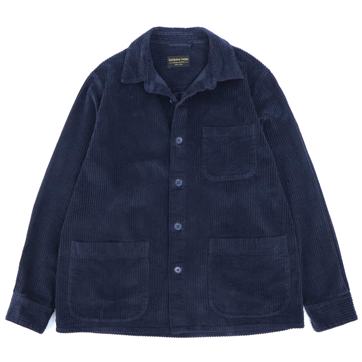 East Harbour Surplus（イースト ハーバー サープラス）太畝コーデュロイ ワークジャケット カヴァーオール【ネイビー】国内正規品