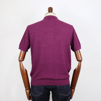 Blu Bre（ブルブレ）リネンシルク ポロシャツ【バイオレット】国内正規品