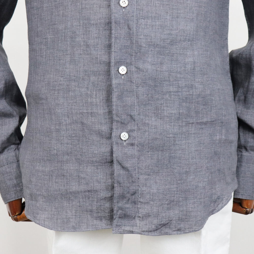 Finamore（フィナモレ）SIMONE / BALI リネン シャツ【ダークグレー】国内正規品