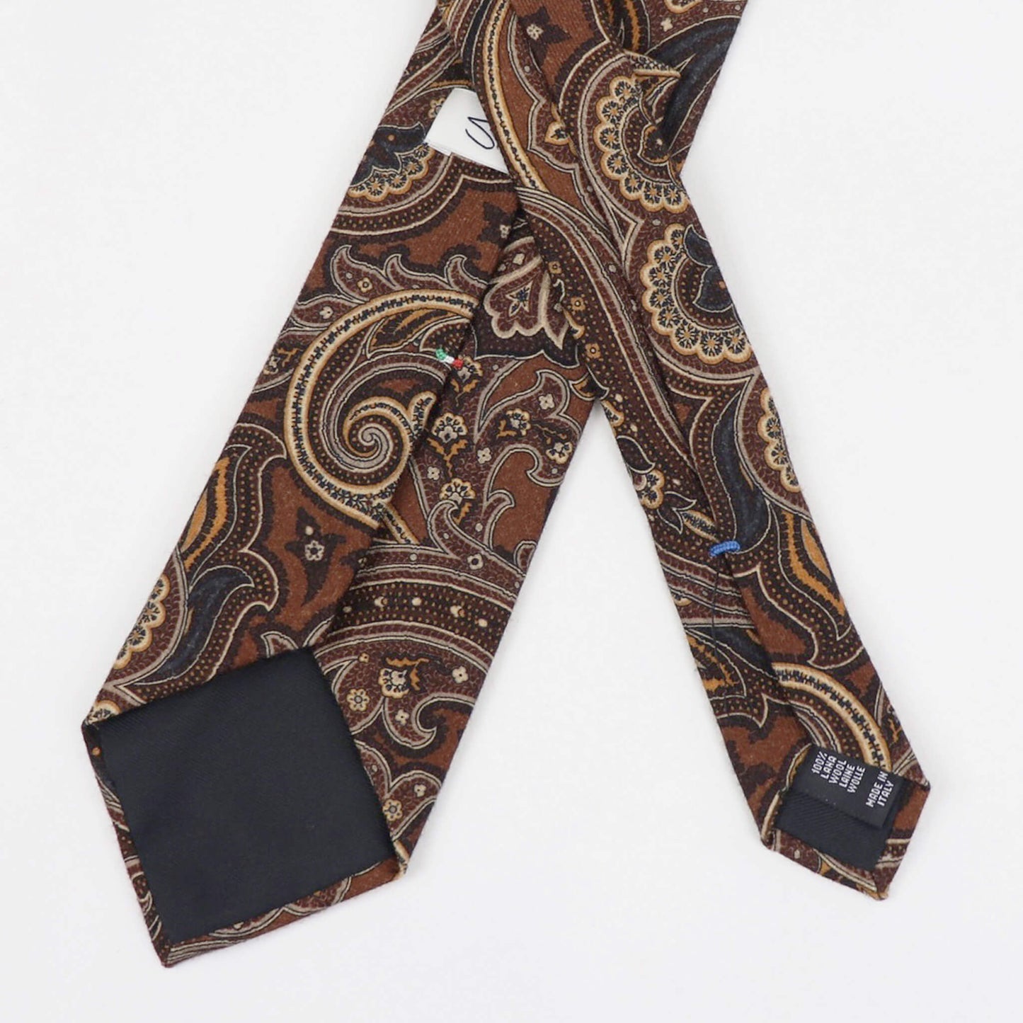 Stefano Cau（ステファノカウ）ペイズリー柄 ウールタイ【ブラウンベース】国内正規品