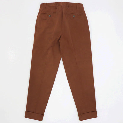 BORELIO（ボレリオ）ワンプリーツ テーパード コットンパンツ【ブリック】国内正規品