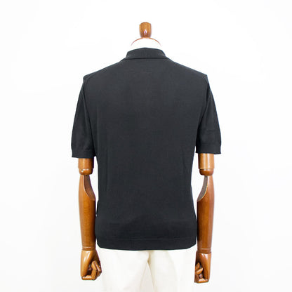 JOHN SMEDLEY（ジョンスメドレー）EASY FIT ISIS SHIRT FC SS シーアイランド コットン 30ゲージ 半袖 ニット ポロシャツ【ブラック】国内正規品