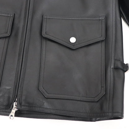 CINQUANTA（チンクワンタ）G8 Type FLIGHTBLOUSON レザージャケット シルバージップ【ブラック】国内正規品