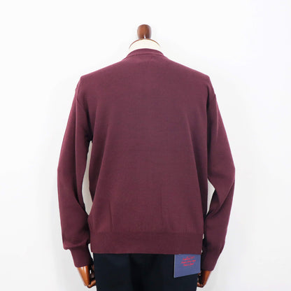 Vandori（ヴァンドリ）コットン100% ガゼット クルーネックロングスリーブ ニット【ボルドー】国内正規品