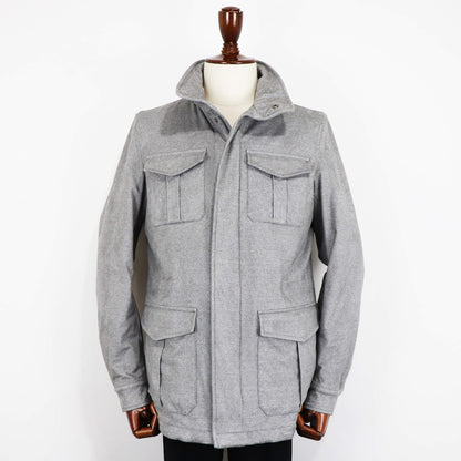 HERNO（ヘルノ）M65 ストレッチスエード ブルゾン【メランジグレー】国内正規品