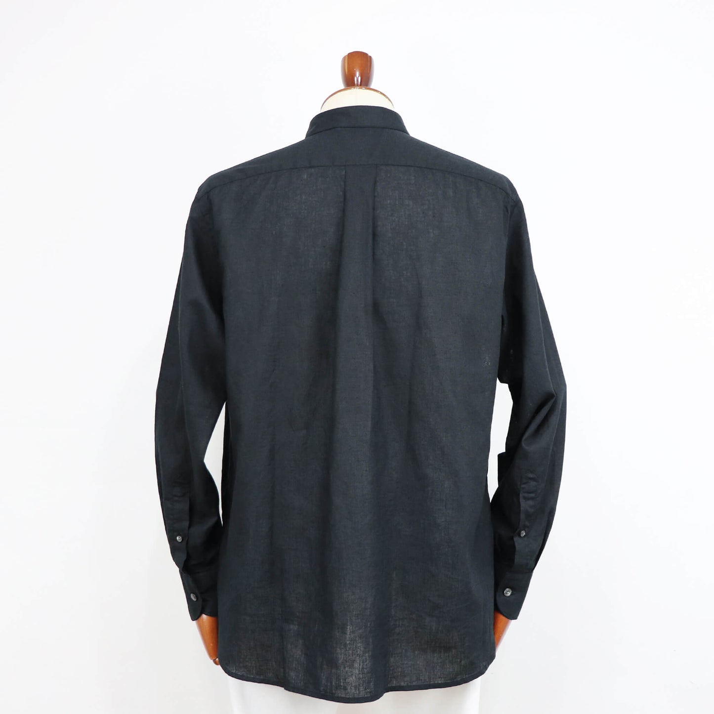 ORIAN（オリアン）バンドカラー コットンリネンシャツ【ブラック】国内正規品