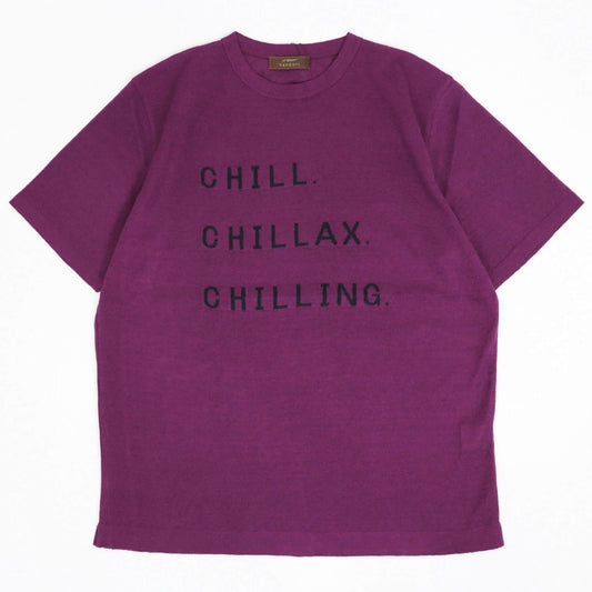 Vandori（ヴァンドリ）リネンコットン CHILL レタードTシャツ【ワイン】国内正規品