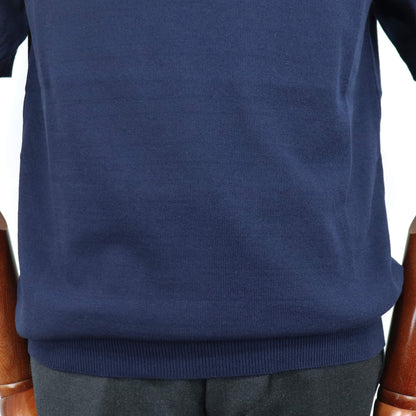 MOONCASTLE（ムーンキャッスル）ICE COTTON POLO NECK アイスコットン ニット ポロシャツ【ネイビー】国内正規品