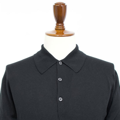 JOHN SMEDLEY（ジョンスメドレー）EASY FIT ISIS SHIRT FC SS シーアイランド コットン 30ゲージ 半袖 ニット ポロシャツ【ブラック】国内正規品