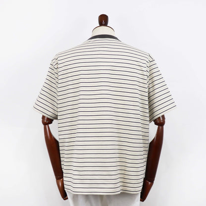 ORCIVAL（オーシバル）コットン ストレッチ クルーネック 半袖Tシャツ【アイボリー×グレー×ベージュ】国内正規品