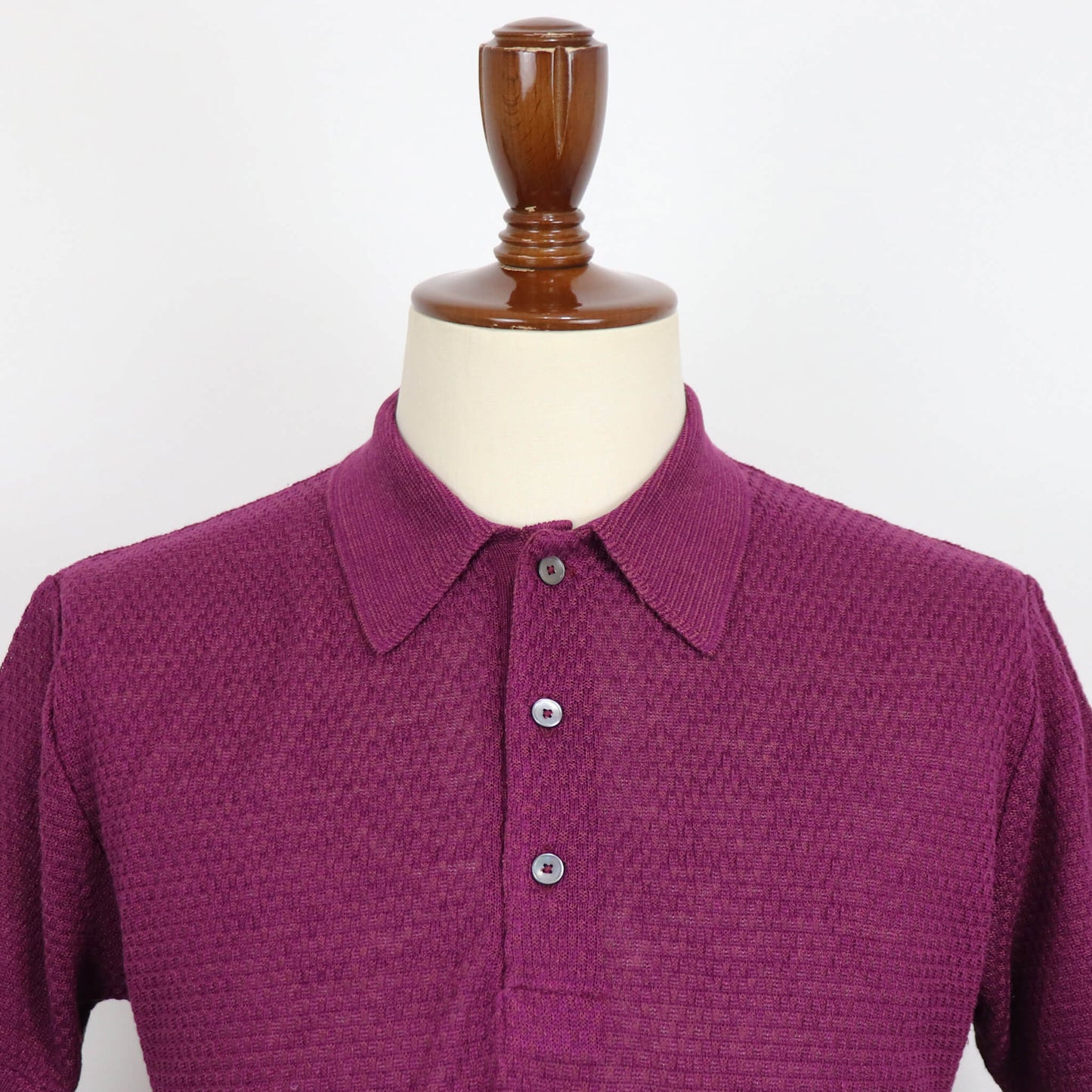 Blu Bre（ブルブレ）リネンシルク ポロシャツ【バイオレット】国内正規品