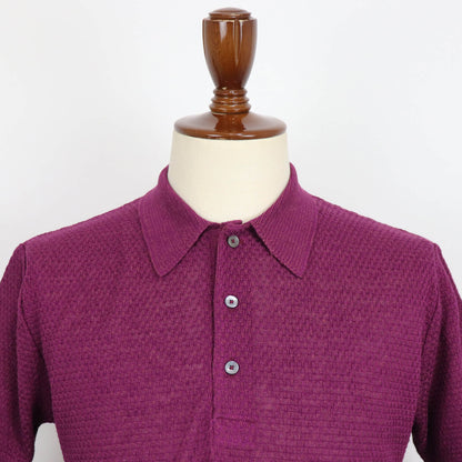 Blu Bre（ブルブレ）リネンシルク ポロシャツ【バイオレット】国内正規品