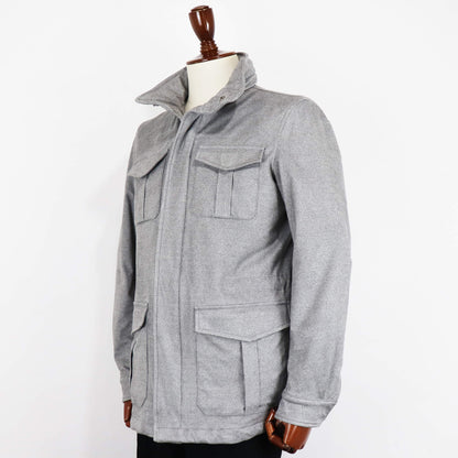 HERNO（ヘルノ）M65 ストレッチスエード ブルゾン【メランジグレー】国内正規品