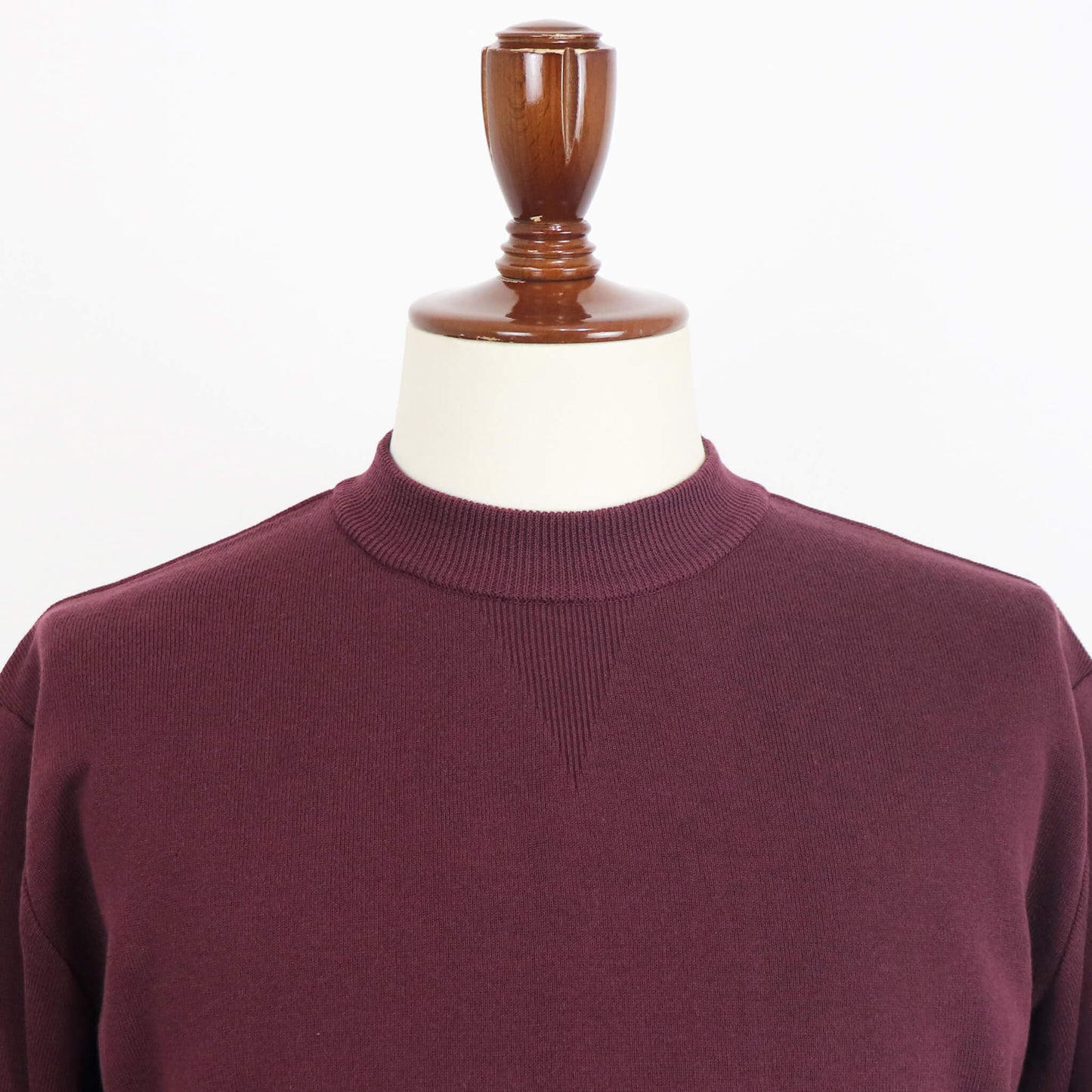 Vandori（ヴァンドリ）コットン100% ガゼット クルーネックロングスリーブ ニット【ボルドー】国内正規品