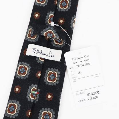 Stefano Cau（ステファノカウ）小紋柄 ウールタイ【ネイビーベース】国内正規品