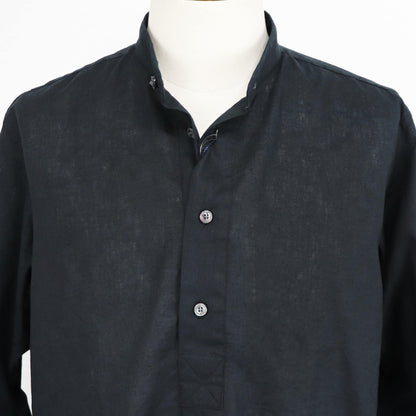 ORIAN（オリアン）バンドカラー コットンリネンシャツ【ブラック】国内正規品