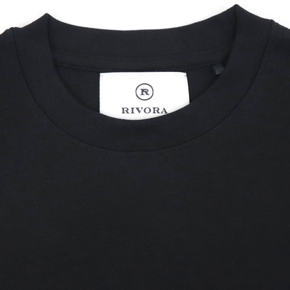 RIVORA（リヴォラ）スビンコットン クルーネック ロングスリーブTシャツ【ブラック】国内正規品