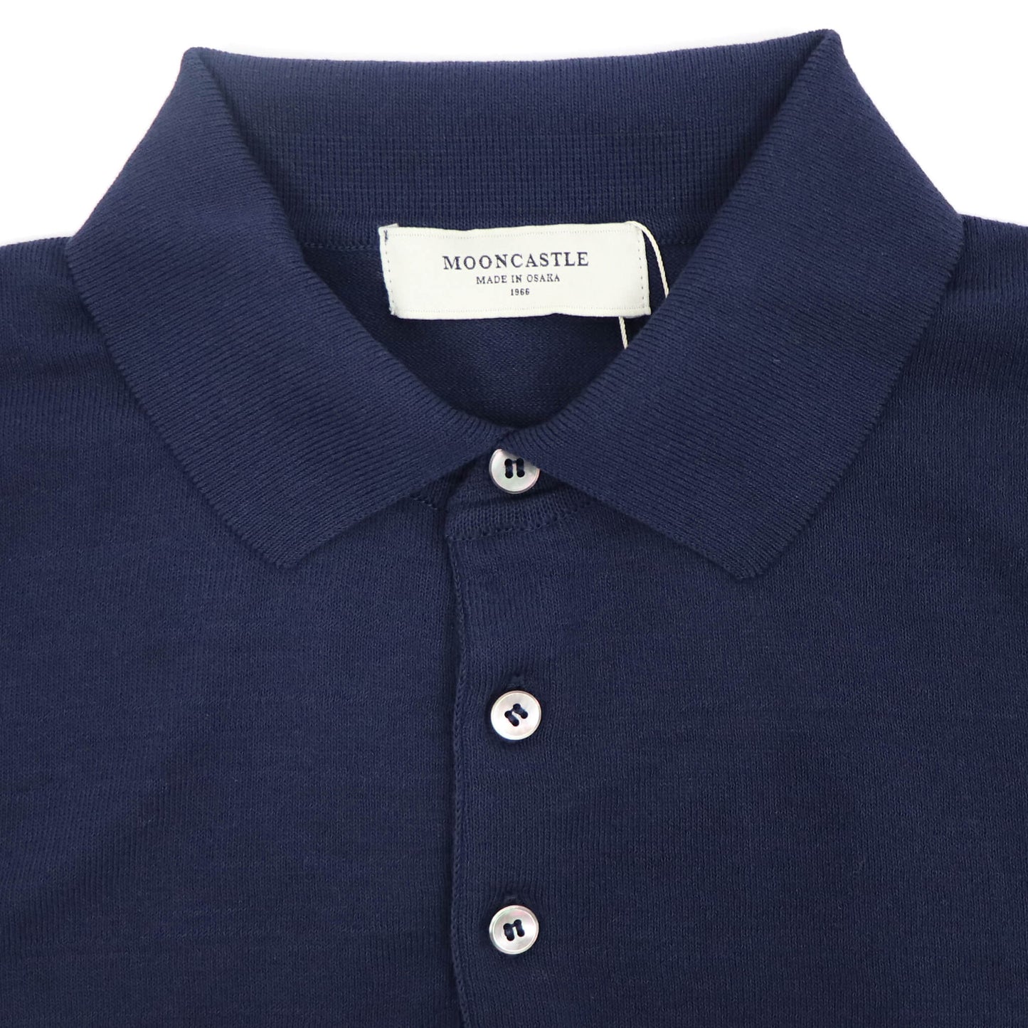 MOONCASTLE（ムーンキャッスル）ICE COTTON POLO NECK アイスコットン ニット ポロシャツ【ネイビー】国内正規品