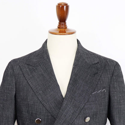 TITO ALLEGRETTO（ティト アレグレット）ダブルブレスト ジャケット ウールリネンコットン ジャケット【ブラック】国内正規品