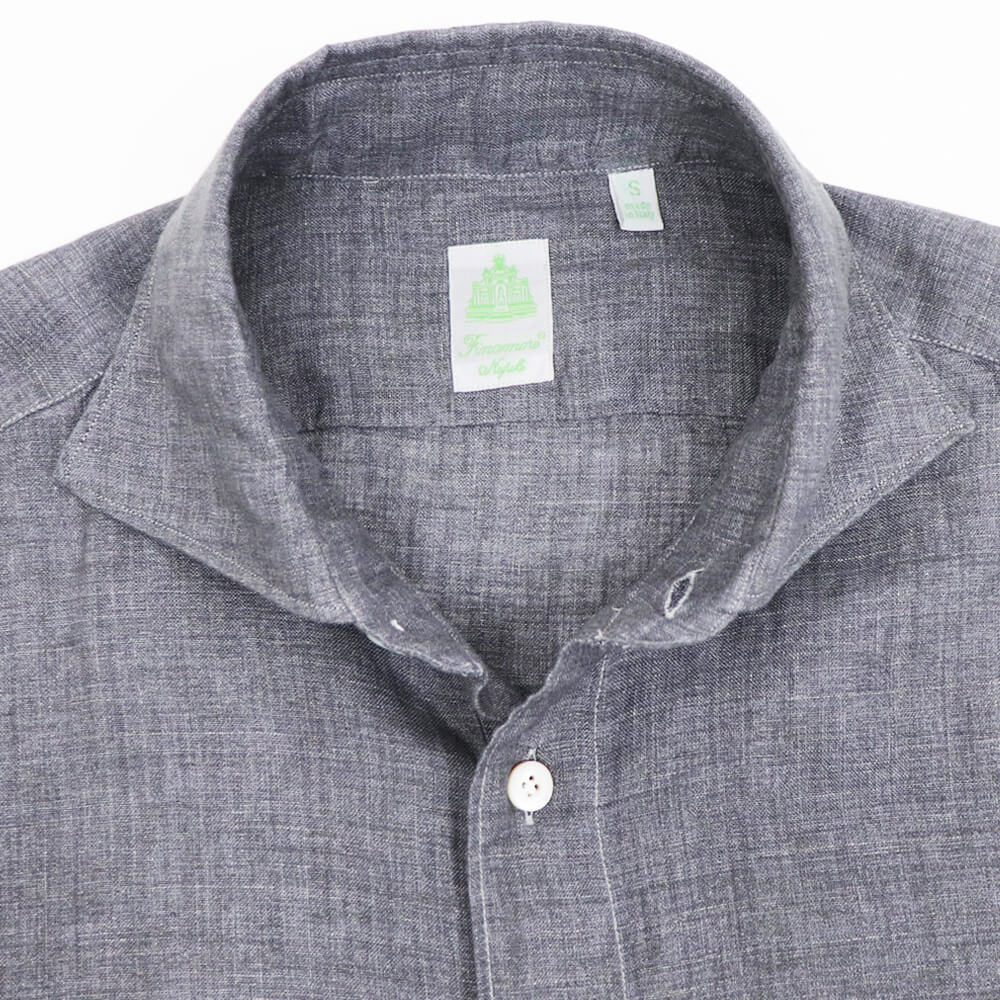 Finamore（フィナモレ）SIMONE / BALI リネン シャツ【ダークグレー】国内正規品