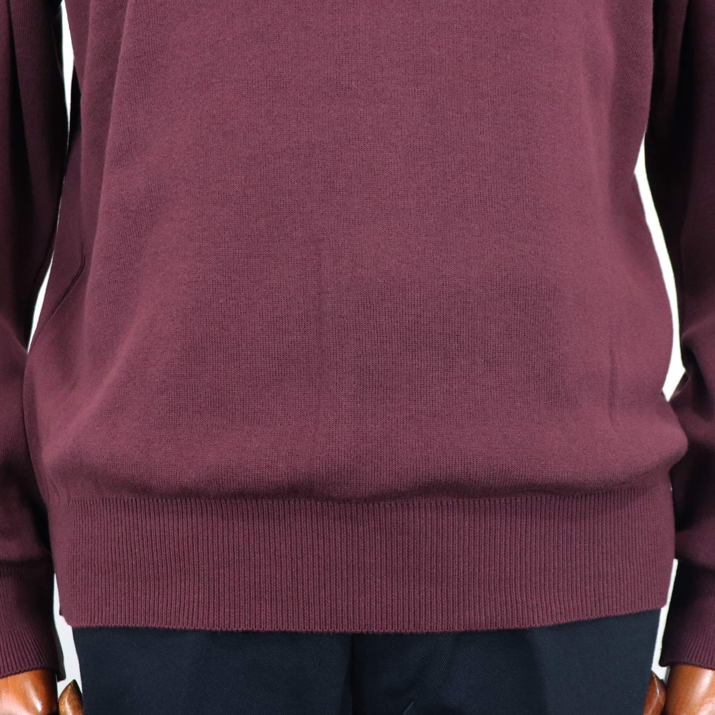 Vandori（ヴァンドリ）コットン100% ガゼット クルーネックロングスリーブ ニット【ボルドー】国内正規品