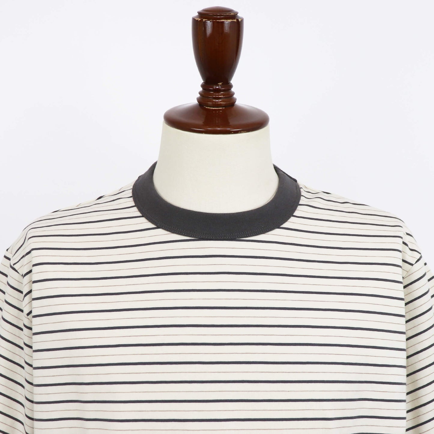 ORCIVAL（オーシバル）コットン ストレッチ クルーネック 半袖Tシャツ【アイボリー×グレー×ベージュ】国内正規品