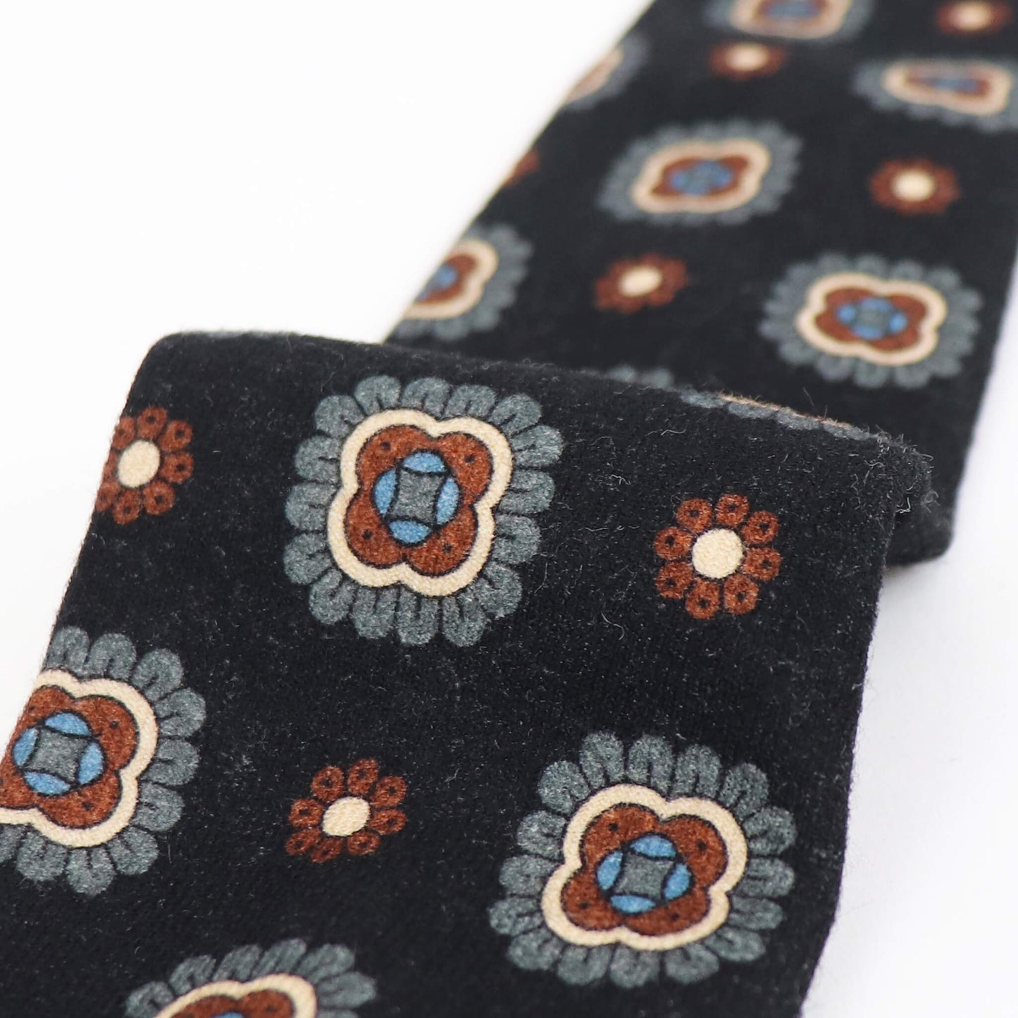 Stefano Cau（ステファノカウ）小紋柄 ウールタイ【ネイビーベース】国内正規品