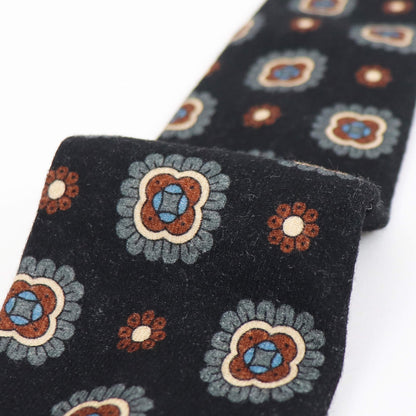 Stefano Cau（ステファノカウ）小紋柄 ウールタイ【ネイビーベース】国内正規品