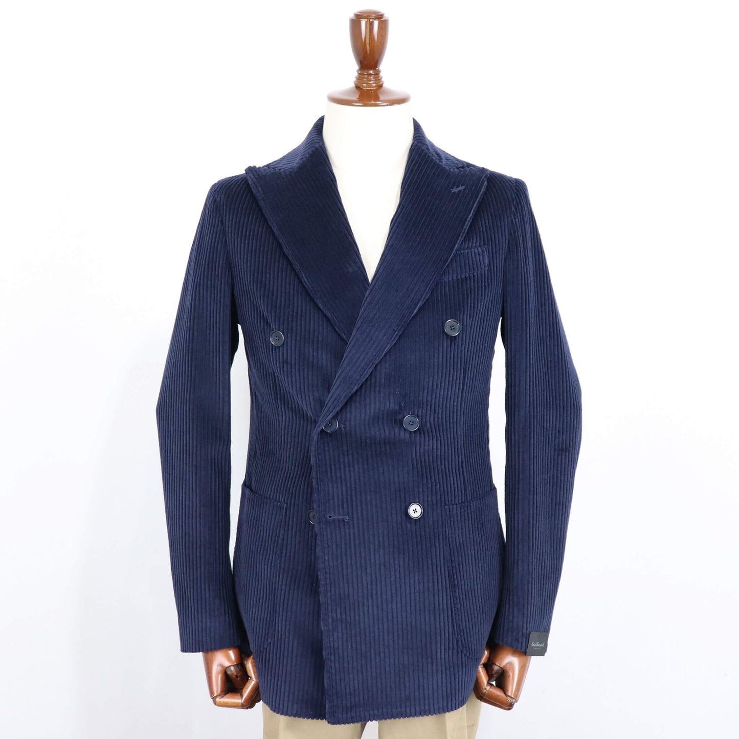 Errico Formicola（エリコ フォルミコラ）MARCO DP 太畝コーデュロイダブルジャケット【ネイビー】国内正規品