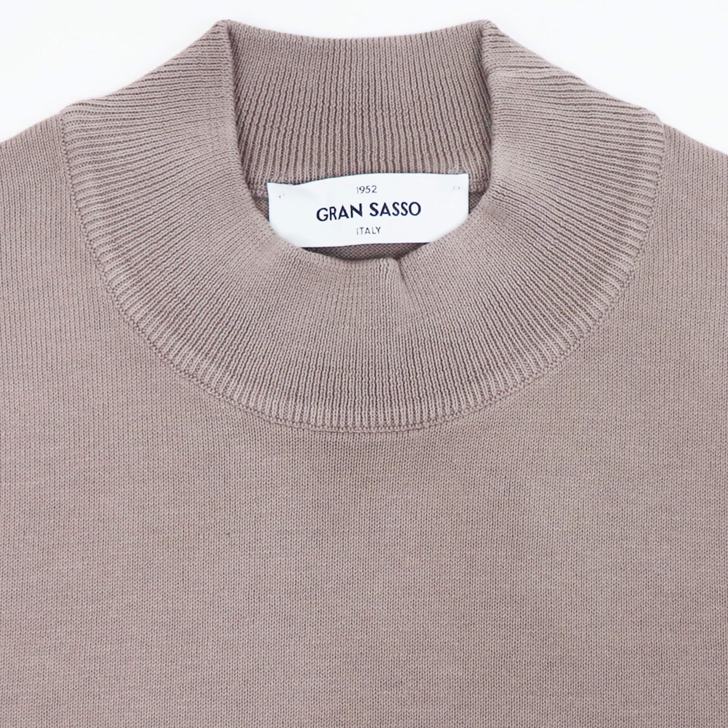 GRAN SASSO（グランサッソ）12ゲージ コットンモックネックニット ロングスリーブ 長袖【トープ】国内正規品