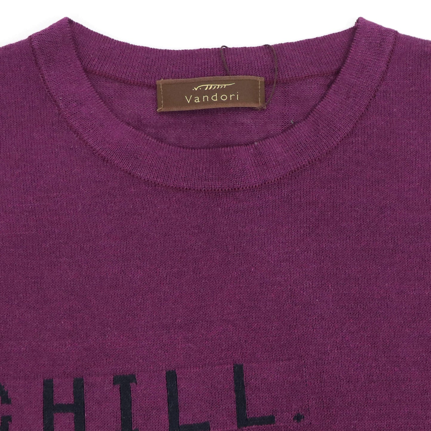 Vandori（ヴァンドリ）リネンコットン CHILL レタードTシャツ【ワイン】国内正規品