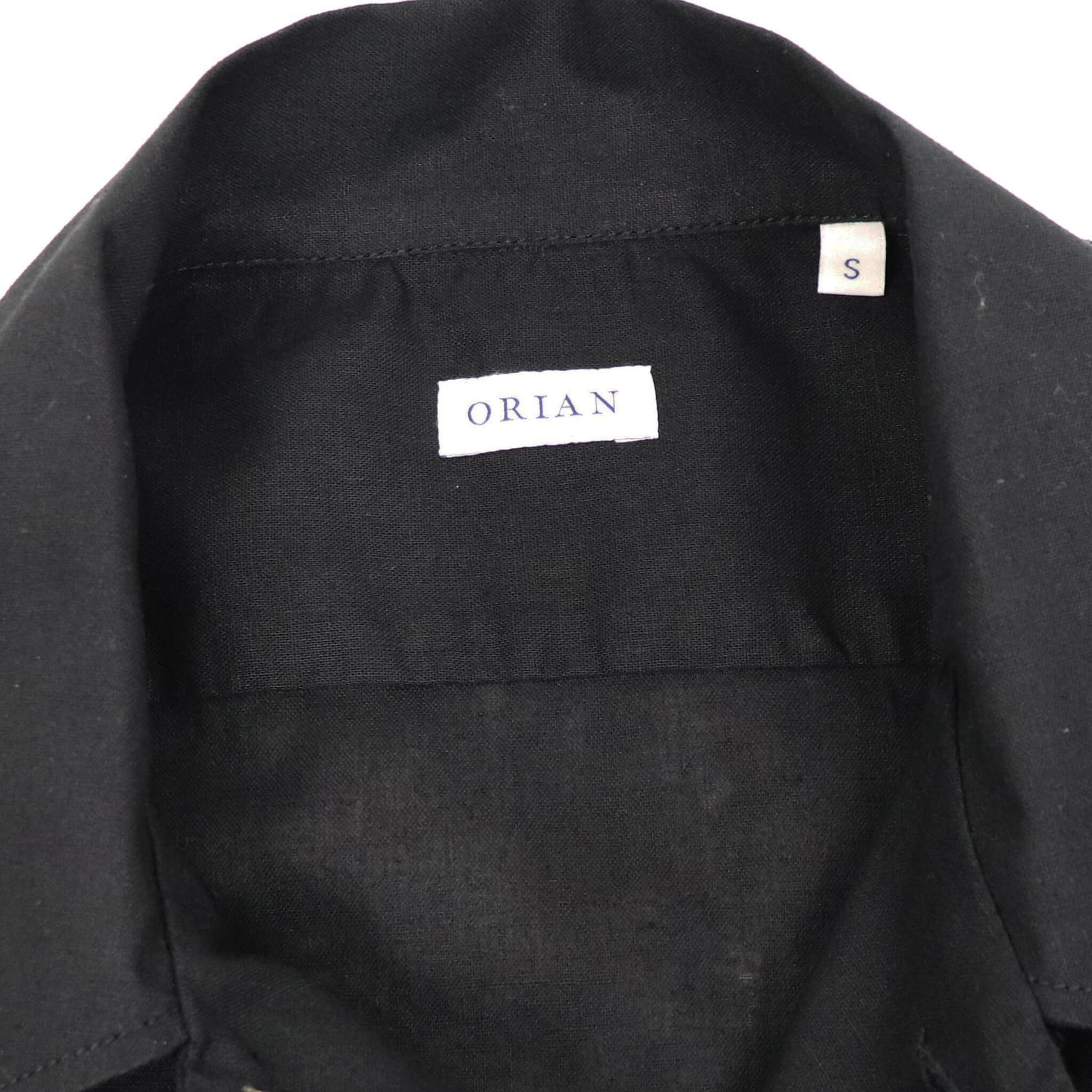 ORIAN（オリアン）半袖リネン サファリシャツ【ブラック】国内正規品